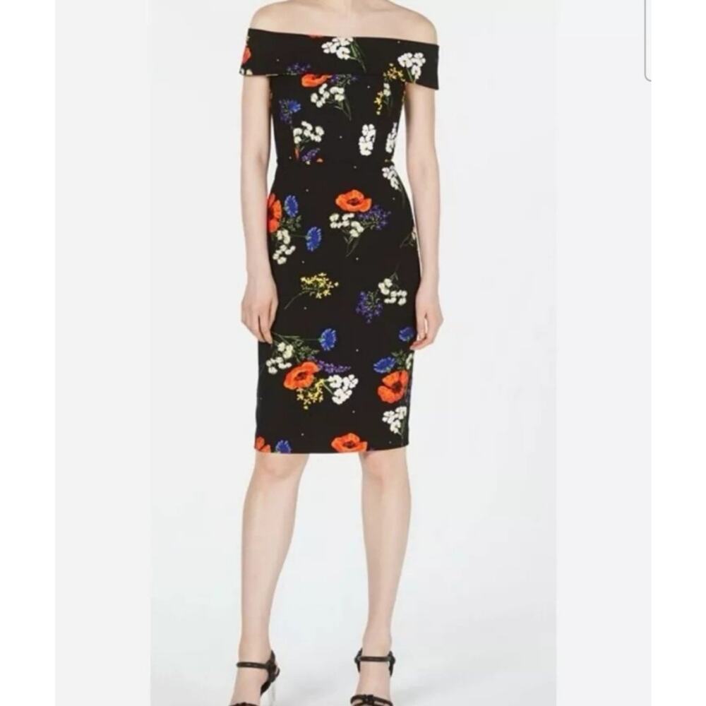 CALVIN KLEIN NWT Floral Off the Shoulder Dress, Size 8 - Picture 5 of 16